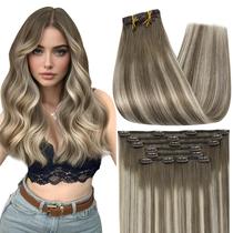 Extensões de cabelo Full Shine Clip em cabelo humano 45cm 120g