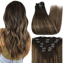 Extensões de cabelo Full Shine Clip em cabelo humano Balayage Extensões de cabelo Full Shine Clip em cabelo humano Balayage