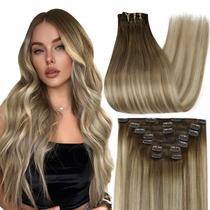 Extensões de cabelo Full Shine Clips ins Brown Ombre 35cm 120g