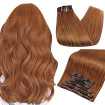 Extensões de cabelo Full Shine Copper Brown Clip-in 14" 7 unidades