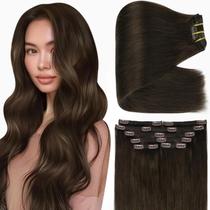 Extensões de cabelo Full Shine Dark Brown Clip-in 18 polegadas 135 g