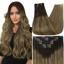 Extensões de cabelo Full Shine Dark Brown Ombre 30 cm 7 unidades Extensões de cabelo Full Shine Dark Brown Ombre 30 cm 7 unidades