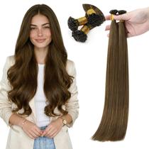 Extensões de cabelo Full Shine Mini Flat Tip 50g 22cm castanhas Extensões de cabelo Full Shine Mini Flat Tip 50g 22cm castanhas