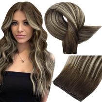 Extensões de cabelo Full Shine, trama amarrada à mão, 50g, 40cm
