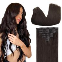 Extensões de cabelo GOO GOO Clip em 18 polegadas, 110 g, 7 unidades, 2A, marrom claro