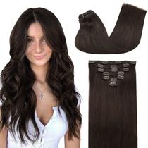 Extensões de cabelo GOO GOO Clip em 30 cm 85 g 7 unidades 2A marrom claro