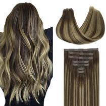 Extensões de cabelo GOO GOO Clip em cabelo humano real 16 polegadas 110g