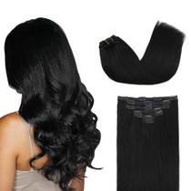 Extensões de cabelo GOO GOO Real Human Hair 22 polegadas 120 g 7 unidades preto azeviche Extensões de cabelo GOO GOO Real Human Hair 22 polegadas 120 g 7 unidades preto azeviche