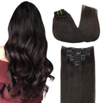 Extensões de cabelo GOO GOO Real Human Hair 40 cm 120 g 7 unidades marrom escuro Extensões de cabelo GOO GOO Real Human Hair 40 cm 120 g 7 unidades marrom escuro
