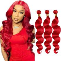 Extensões de cabelo GveoxVO Red Body Wave 8A Brazilian Virgin