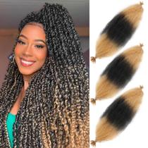 Extensões de cabelo Hbegant Afro Twist de 24 polegadas, 3 pacotes 1B/27