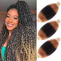 Extensões de cabelo Hbegant Afro Twist Springy 24 polegadas, pacotes com 3