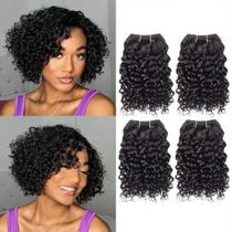 Extensões de cabelo Hengya Curly Bundles 4x 20cm 12A Brazilian