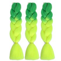 Extensões de cabelo Herina Braiding Green Ombre 60 cm 3 unidades
