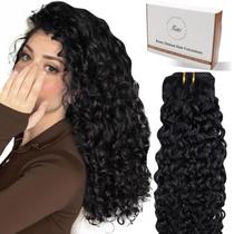 Extensões de cabelo Hetto Curly Clip-in Jet Black 90g 5 unidades 40cm
