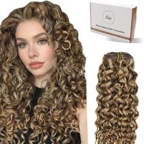 Extensões de cabelo Hetto Curly Clip-in Medium Brown 90g 5 unidades