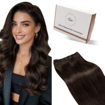 Extensões de cabelo Hetto Weft Human Hair Brown 55cm 100g 4