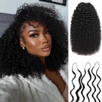 Extensões de Cabelo HLSK Cacheado Crespo 40 cm 140 g Preto Natural