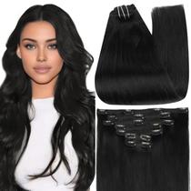 Extensões de Cabelo Human Hair Full Shine - 30cm - Clip in Preto