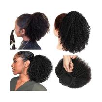 Extensões De Cabelo Humano Afro Kinky Curly Em Rabo De Cavalo Com Clip E Cordão, Peças De Cabelo Extensões De Cabelo Humano Afro Kinky Curly Em Rabo De Cavalo Com Clip E Cordão, Peças De Cabelo
