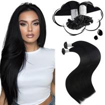 Extensões de Cabelo Humano Moresoo U Tip - 40cm, Preto Jet, 50g/50s