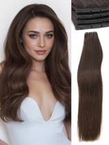 Extensões de cabelo humano WIGNEE Double Invisible PU OVO 100% Remy, trama, extensões de cabelo castanho, 2 peças de 18 polegadas, sem cola, Genius Micro Bead, extensões de cabelo humano reais (2) Extensões de cabelo humano WIGNEE Double Invisible PU OVO 100% Remy, trama, extensões de cabelo castanho, 2 peças de 18 polegadas, sem cola, Genius Micro Bead, extensões de cabelo humano reais (2)