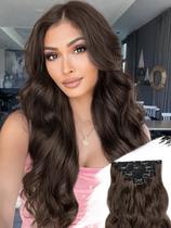 Extensões de cabelo KookaStyle, 7 peças, 50 cm de espessura, compridas e onduladas, femininas