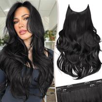 Extensões de cabelo KookaStyle Invisible Wire Long Wavy 50cm Black