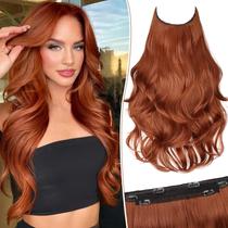 Extensões de cabelo KookaStyle Invisible Wire Long Wavy Auburn