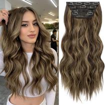 Extensões de cabelo KookaStyle Long Wavy Synthetic 40 cm 4 PCS