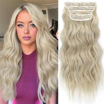 Extensões de cabelo KookaStyle Synthetic Long Wavy 4 peças 50 cm