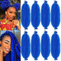 Extensões de cabelo Kossys Afro Twist 16 polegadas azuis (8 pacotes)