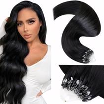 Extensões de cabelo LaAvoo Microlink 50g 50cm Jet Black Human Hair