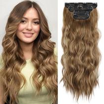 Extensões de cabelo LEEONS Marrom avermelhado misto marrom claro 50cm