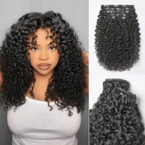 Extensões de cabelo LUVME Invisible Clip, pacote com 2, encaracolado, 14 polegadas e 220 g