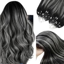 Extensões de cabelo Micro Link YoungSee Silver Balayage 50g Extensões de cabelo Micro Link YoungSee Silver Balayage 50g