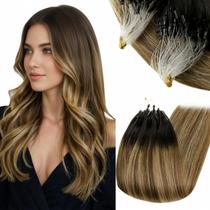Extensões de cabelo Micro Loop RUNATURE Black Balayage 22 polegadas