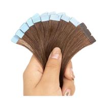 Extensões De Cabelo Mini Tape Natural Preto Castanho Loiro 12-24 Polegadas 10pcs Remy Skin Weft