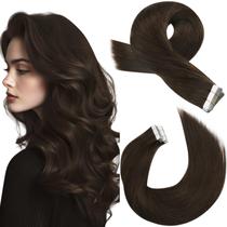 Extensões de cabelo Moresoo Tape em marrom escuro 30 cm 20 unidades 30 g