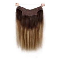Extensões de cabelo Munx Ombre Halos Human Hair 14-22 polegadas marrom escuro