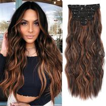 Extensões de cabelo NAYOO Clip em 50 cm de comprimento, ondulado, ruivo encaracolado Extensões de cabelo NAYOO Clip em 50 cm de comprimento, ondulado, ruivo encaracolado