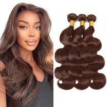 Extensões de cabelo NiegMeag Chocolate Body Wave 8A 16-20cm