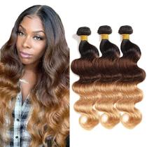 Extensões de cabelo Niegmeag Ombre Body Wave 3 Tone 30-34in