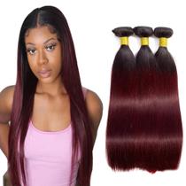 Extensões de cabelo Nuailisex Onbre Bundles 1B99j Straight