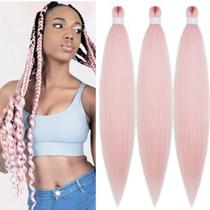 Extensões de cabelo PuPruyo Rose Gold pré-esticadas de 30 cm pacote 3