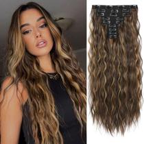 Extensões de cabelo REECHO Clip em 24 cm de espessura de comprimento HE009 marrom