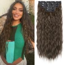 Extensões de cabelo REECHO HE002 Clip em 60 cm 240 g castanho chocolate