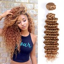 Extensões de Cabelo Remy Hair Honey Blonde Deep Wave 18cm