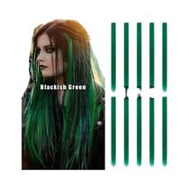 Extensões De Cabelo Reto Coloridas Multicoloridas, 10 Peças, Postiço Sintético Com Clipe Para