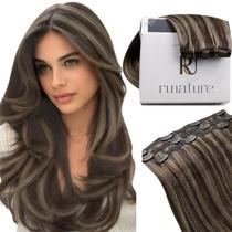Extensões de cabelo RUNATURE Castanho escuro Cabelo humano real 30cm Extensões de cabelo RUNATURE Castanho escuro Cabelo humano real 30cm